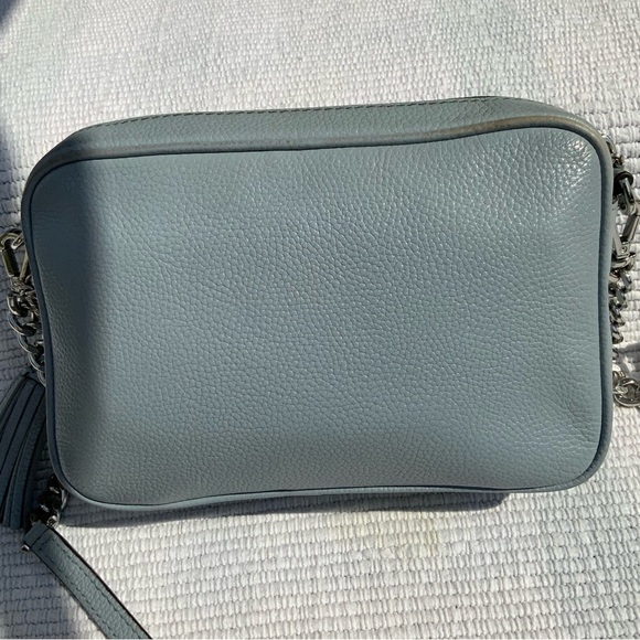 Michael Kors Jet Set Pebbled Leather Crossbody Shoulder Handbag Tassel Accent - Picture 4 of 13